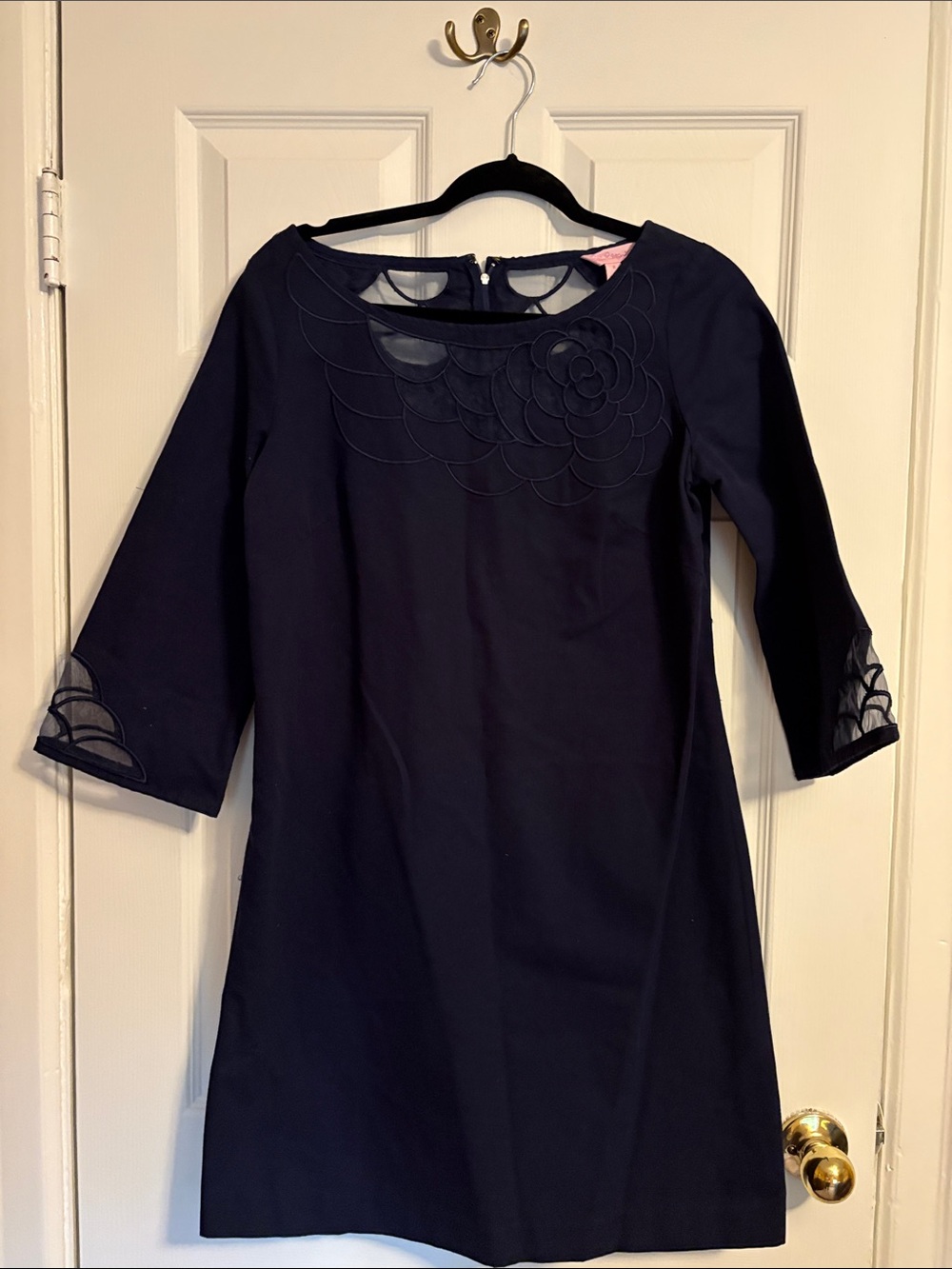 Lilly Pulitzer Navy Floral Applique Dress